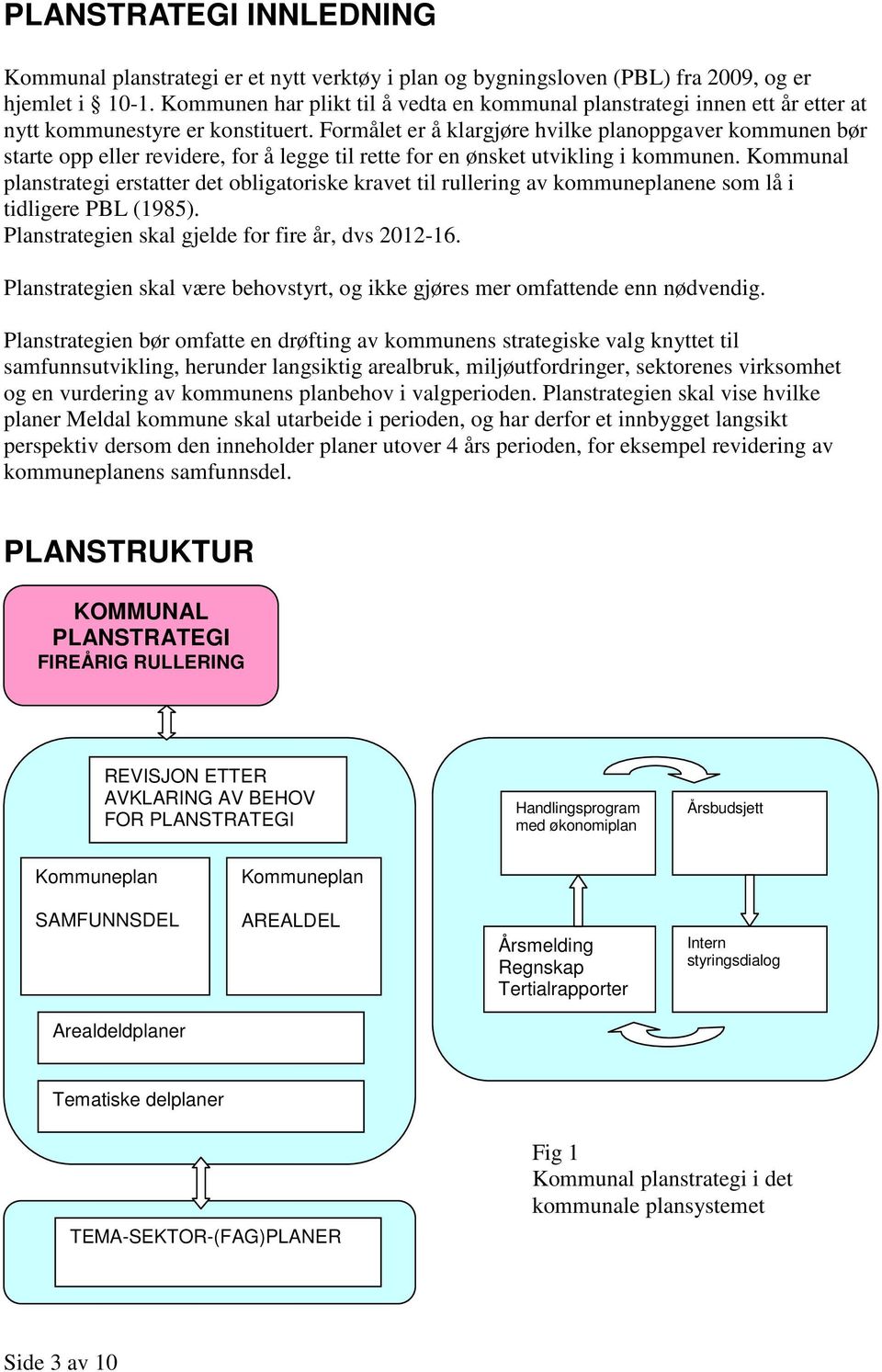 Formålet er å klargjøre hvilke planoppgaver kommunen bør starte opp eller revidere, for å legge til rette for en ønsket utvikling i kommunen.