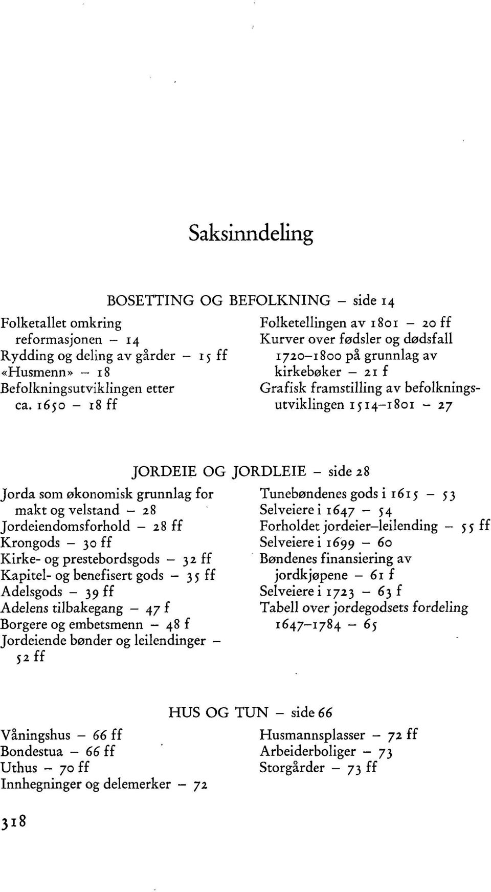 1650-18 ff utviklingen 1514-1801 - 27 JORDEIE OG JORDLEIE - side 28 Jorda som økonomisk grunnlag for Tunebøndenes gods i 1615-53 makt og velstand - 28 Selveiere i 1647-54 Jordeiendomsforhold - 28 ff