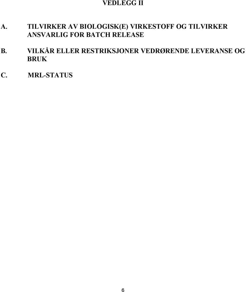 TILVIRKER ANSVARLIG FOR BATCH RELEASE B.