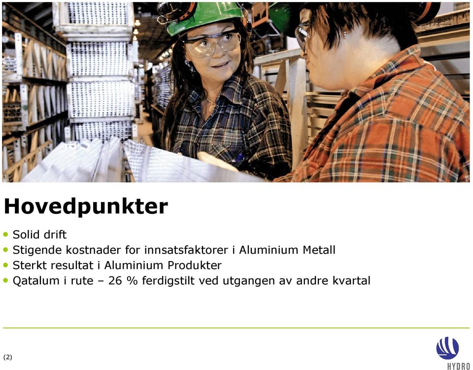 resultat i Aluminium Produkter Qatalum i rute