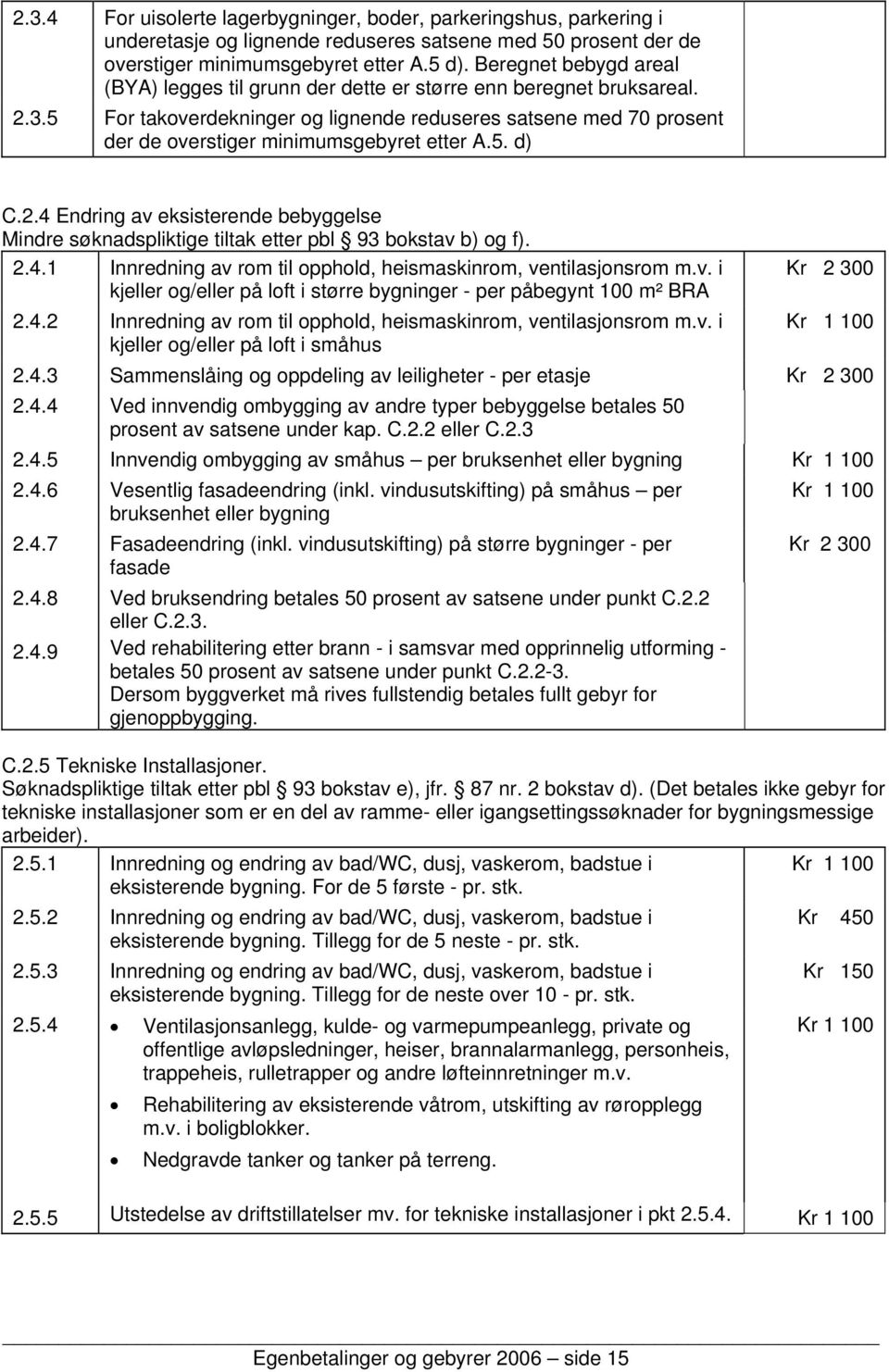 5 For takoverdekninger og lignende reduseres satsene med 70 prosent der de overstiger minimumsgebyret etter A.5. d) C.2.