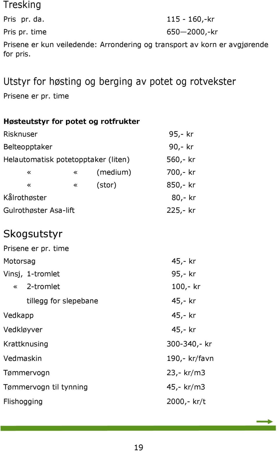 time Høsteutstyr for potet og rotfrukter Risknuser 95,- kr Belteopptaker 90,- kr Helautomatisk potetopptaker (liten) 560,- kr ««(medium) 700,- kr ««(stor) 850,- kr Kålrothøster