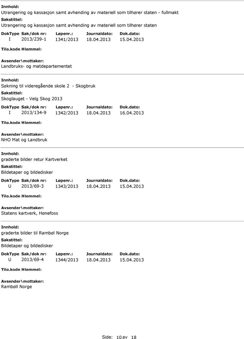 Skoglauget - Velg Skog 2013 2013/134-9 1342/2013 NHO Mat og Landbruk graderte bilder retur Kartverket Bildetaper og bildedisker