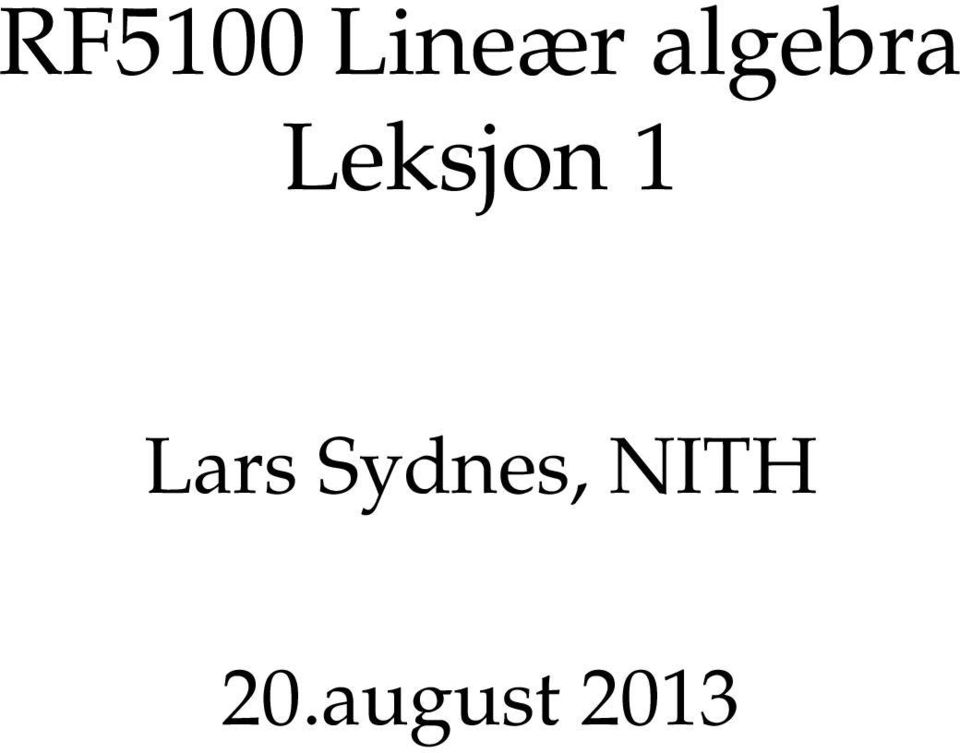 1 Lars Sydnes,