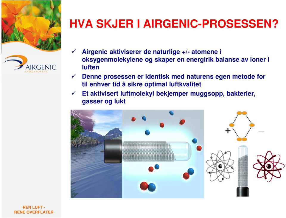 energirik balanse av ioner i luften Denne prosessen er identisk med naturens