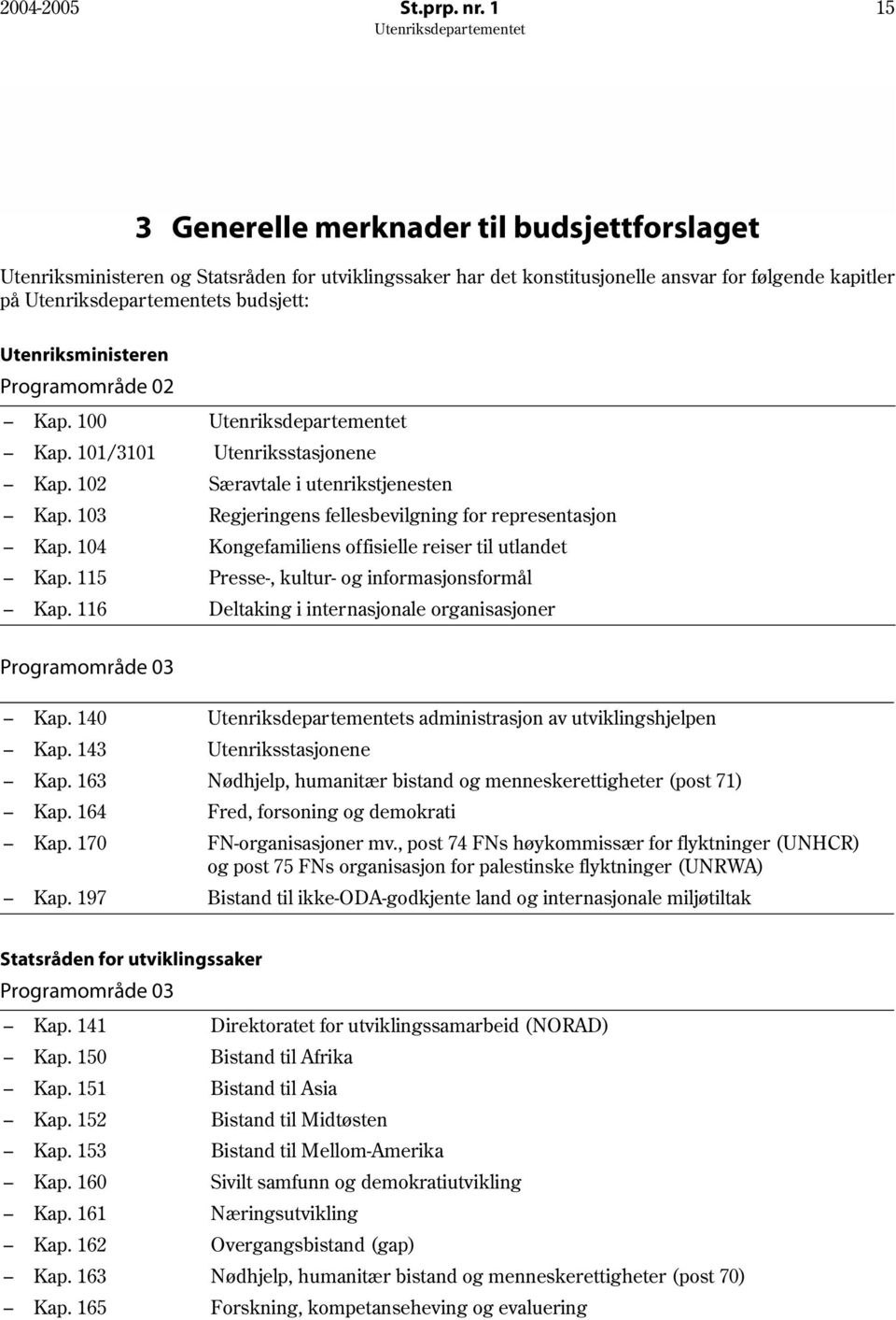 Utenriksministeren Programområde 02 Kap. 100 Utenriksdepartementet Kap. 101/3101 Utenriksstasjonene Kap. 102 Særavtale i utenrikstjenesten Kap.