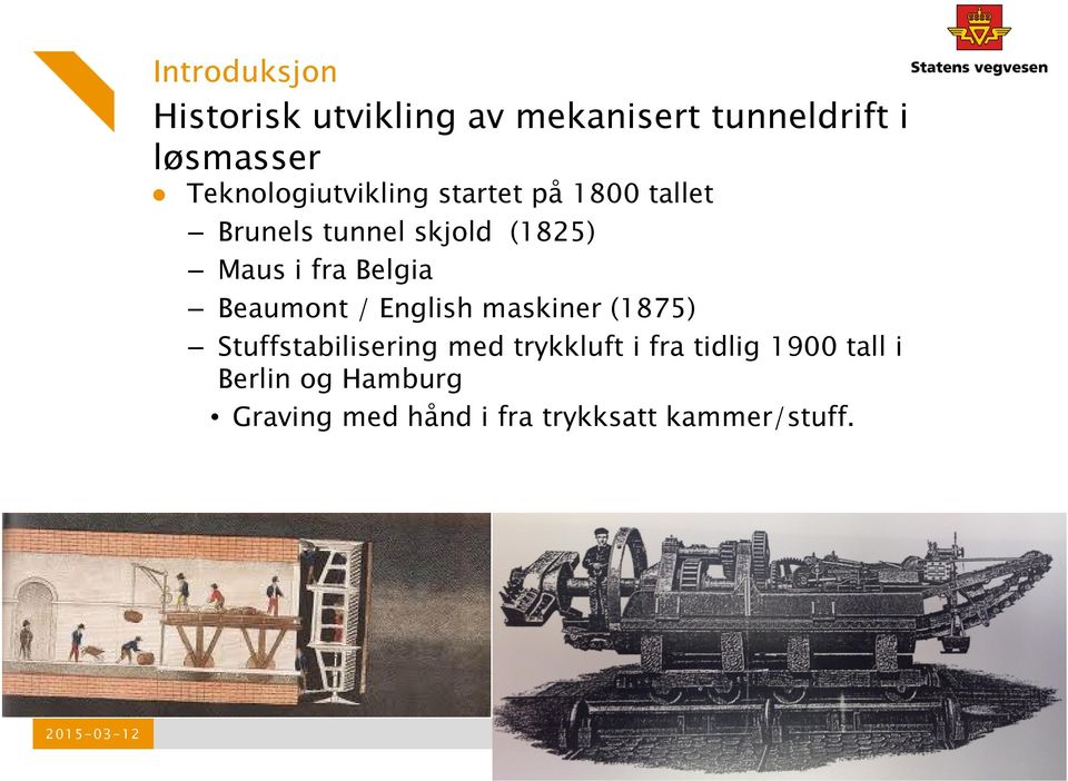 fra Belgia Beaumont / English maskiner (1875) Stuffstabilisering med trykkluft