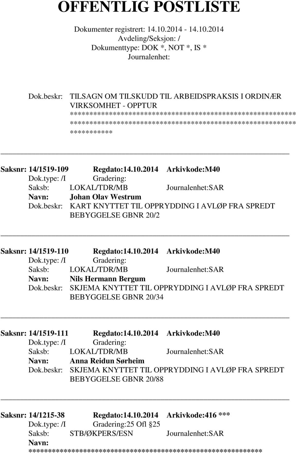 beskr: KART KNYTTET TIL OPPRYDDING I AVLØP FRA SPREDT BEBYGGELSE GBNR 20/2 Saksnr: 14/1519-110 