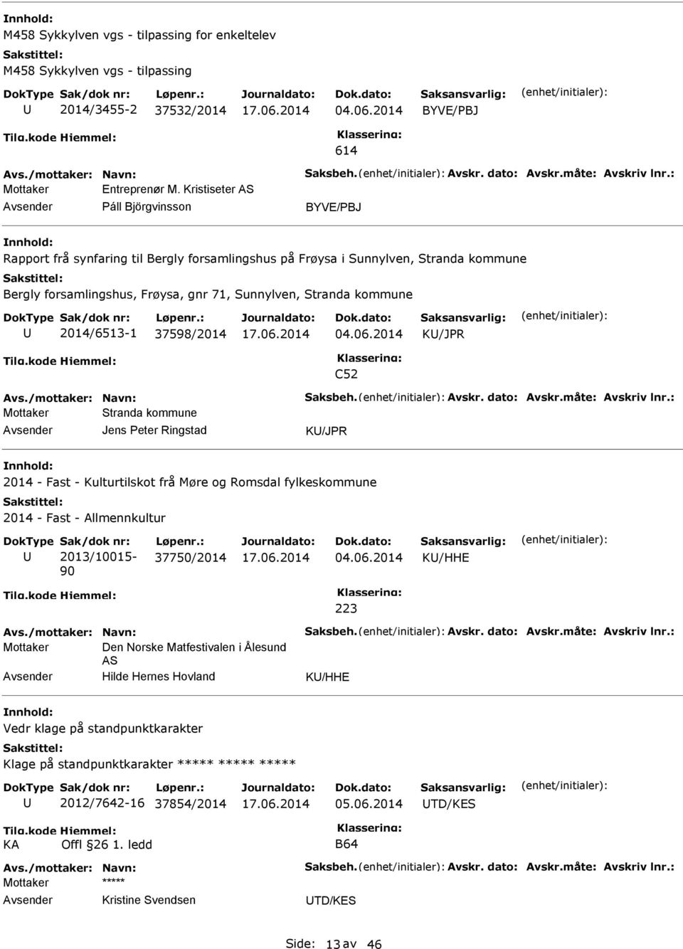 Kristiseter AS Páll Björgvinsson BYVE/PBJ Rapport frå synfaring til Bergly forsamlingshus på Frøysa i Sunnylven, Stranda kommune Bergly forsamlingshus, Frøysa, gnr 71, Sunnylven, Stranda kommune