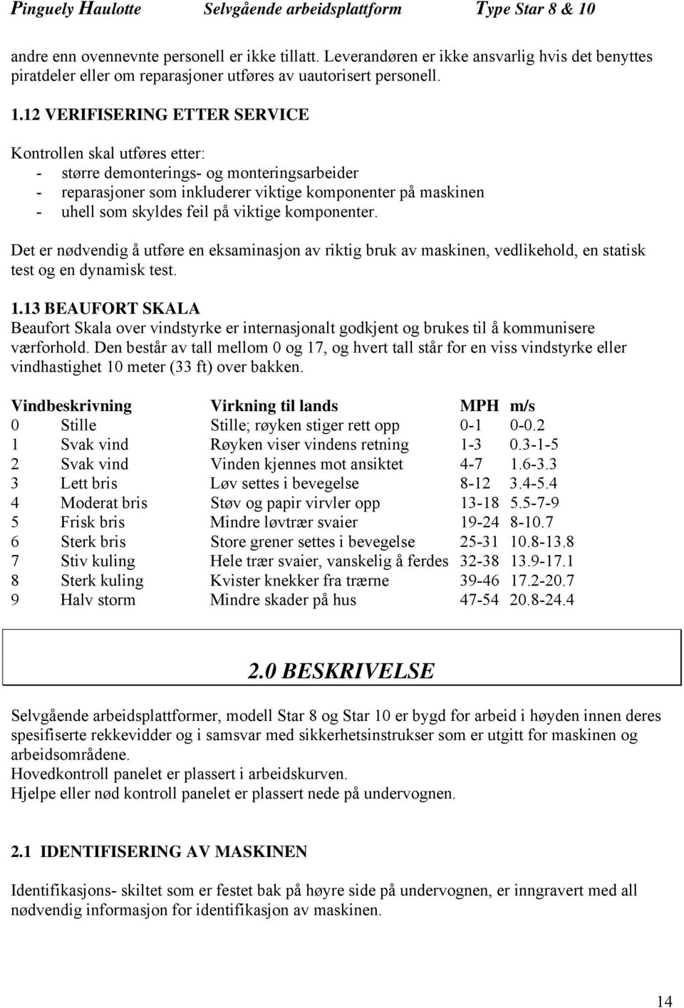 viktige komponenter. Det er nødvendig å utføre en eksaminasjon av riktig bruk av maskinen, vedlikehold, en statisk test og en dynamisk test. 1.