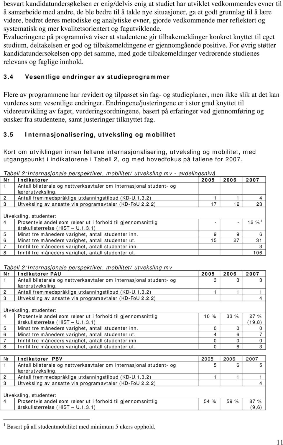 Evalueringene på programnivå viser at studentene gir tilbakemeldinger konkret knyttet til eget studium, deltakelsen er god og tilbakemeldingene er gjennomgående positive.