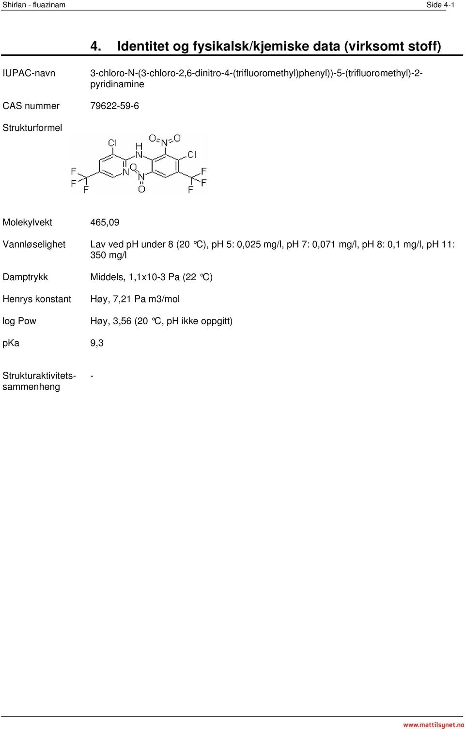 3-chloro-N-(3-chloro-2,6-dinitro-4-(trifluoromethyl)phenyl))-5-(trifluoromethyl)-2- pyridinamine CAS nummer 79622-59-6