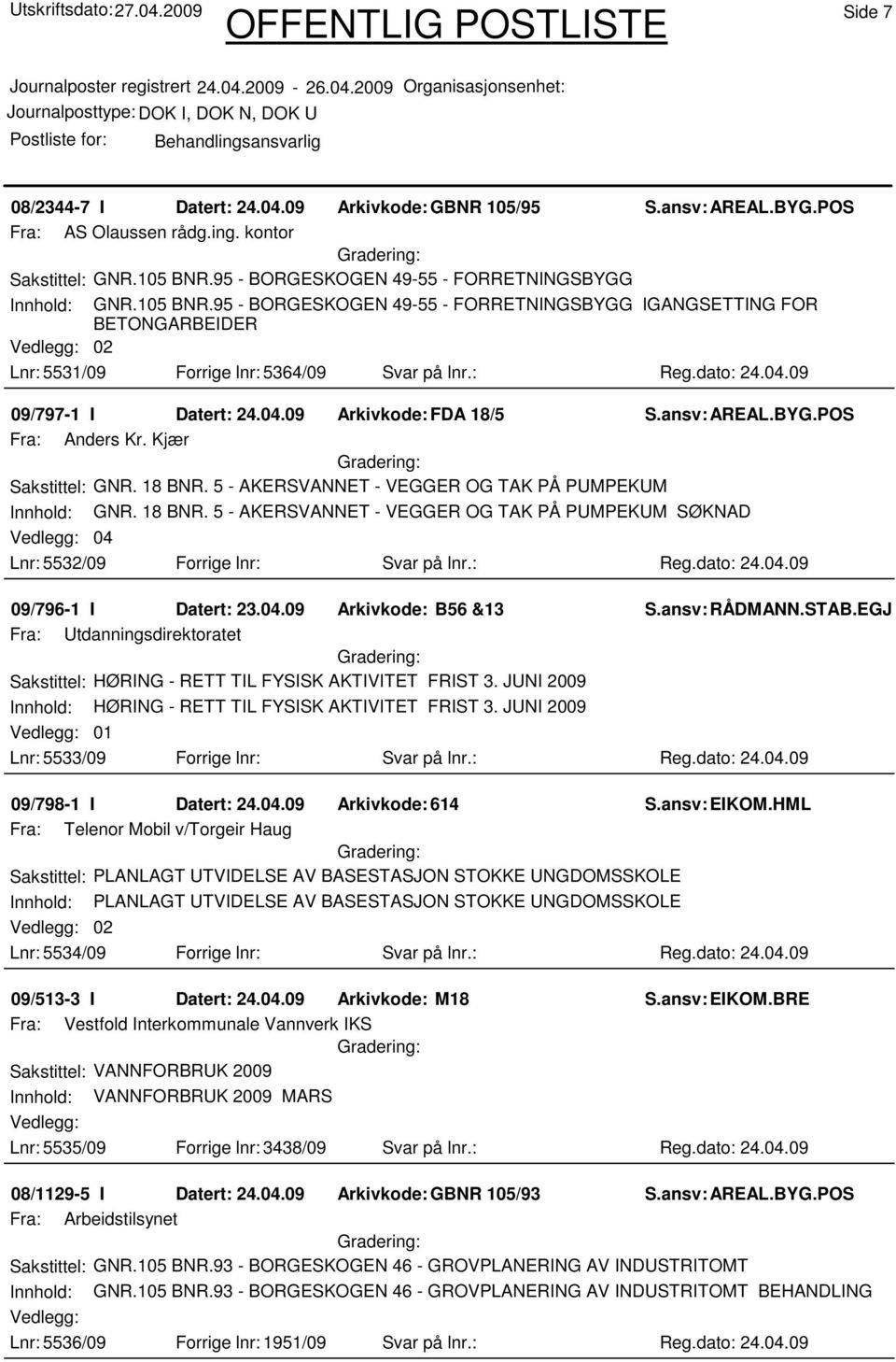 04.09 09/797-1 I Datert: 24.04.09 Arkivkode: FDA 18/5 Fra: Anders Kr. Kjær Sakstittel: GNR. 18 BNR. 5 - AKERSVANNET - VEGGER OG TAK PÅ PUMPEKUM Innhold: GNR. 18 BNR. 5 - AKERSVANNET - VEGGER OG TAK PÅ PUMPEKUM SØKNAD 04 Lnr: 5532/09 Forrige lnr: Svar på lnr.