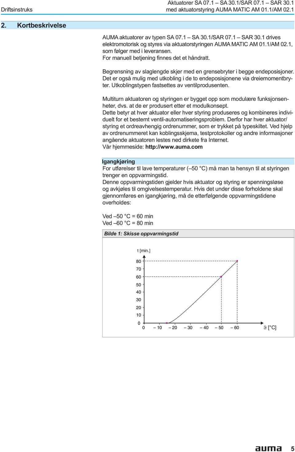 to endeposisjonene via dreiemomentbryter Utkoblingstypen fastsettes av ventilprodusenten Multiturn aktuatoren og styringen er bygget opp som modulære funksjonsenheter, dvs at de er produsert etter et