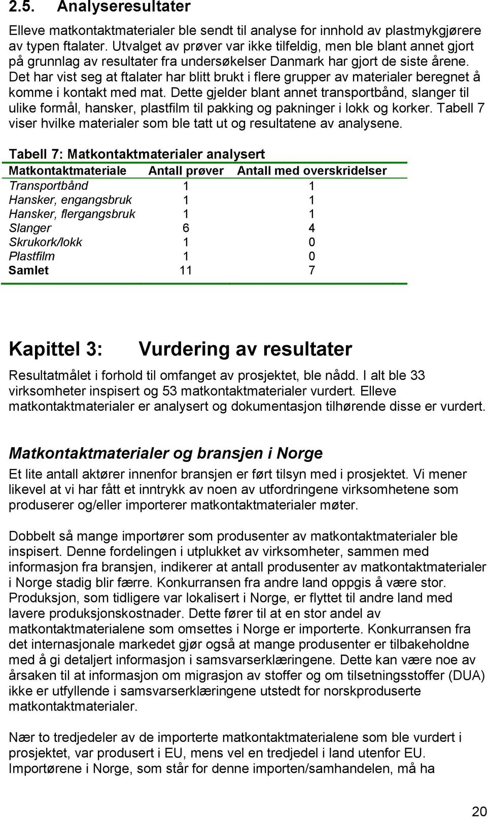 Det har vist seg at ftalater har blitt brukt i flere grupper av materialer beregnet å komme i kontakt med mat.