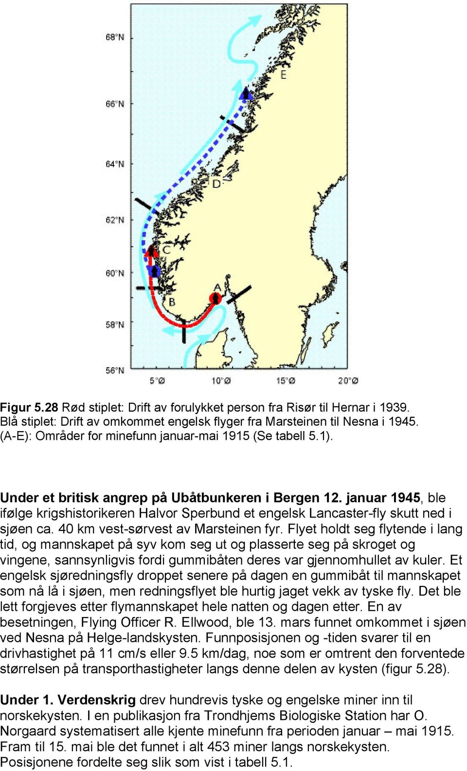 januar 1945, ble ifølge krigshistorikeren Halvor Sperbund et engelsk Lancaster-fly skutt ned i sjøen ca. 40 km vest-sørvest av Marsteinen fyr.