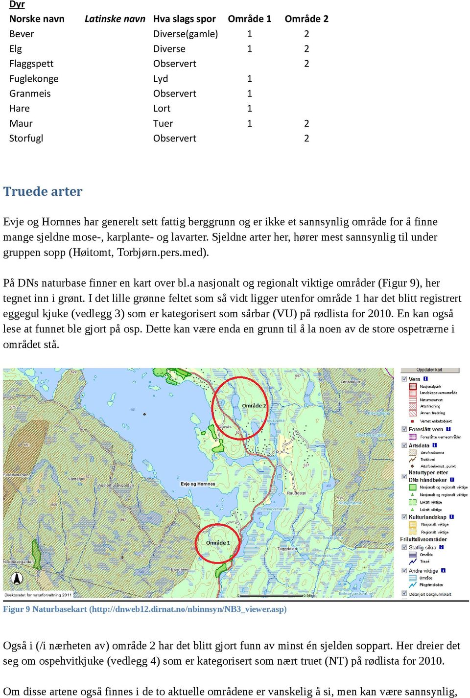 Sjeldne arter her, hører mest sannsynlig til under gruppen sopp (Høitomt, Torbjørn.pers.med). På DNs naturbase finner en kart over bl.