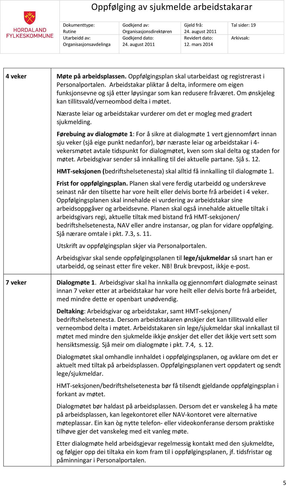 Næraste leiar og arbeidstakar vurderer om det er mogleg med gradert sjukmelding.