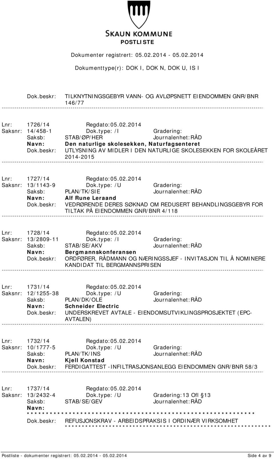 2014 Saksnr: 13/1143-9 Dok.