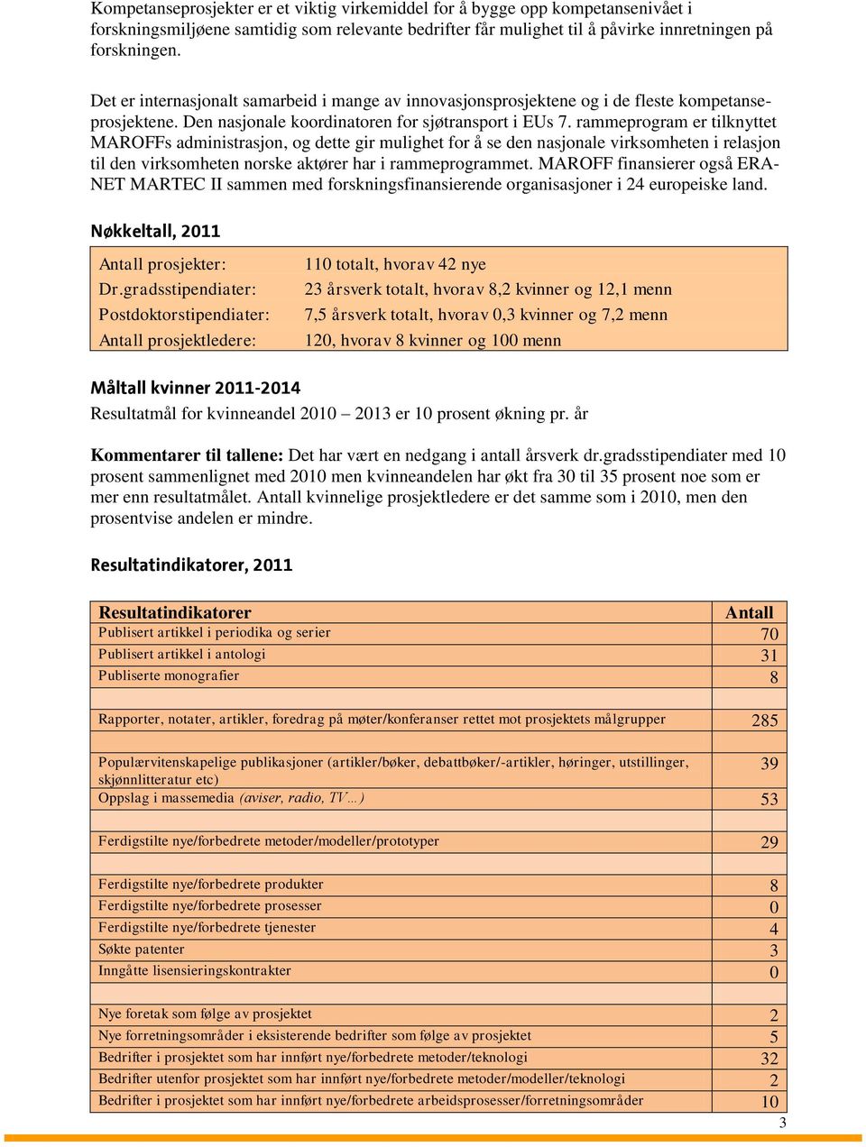 rammeprogram er tilknyttet MAROFFs administrasjon, og dette gir mulighet for å se den nasjonale virksomheten i relasjon til den virksomheten norske aktører har i rammeprogrammet.