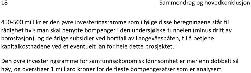 Langevågsbåten, til å betjene kapitalkostnadene ved et eventuelt lån for hele dette prosjektet.