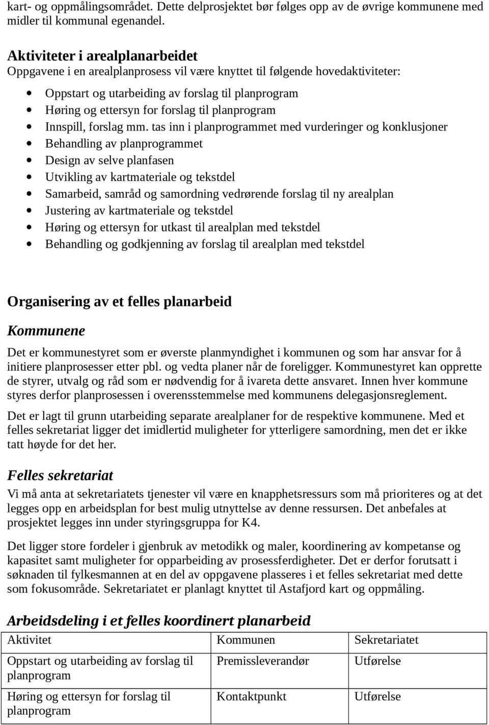 planprogram Innspill, forslag mm.