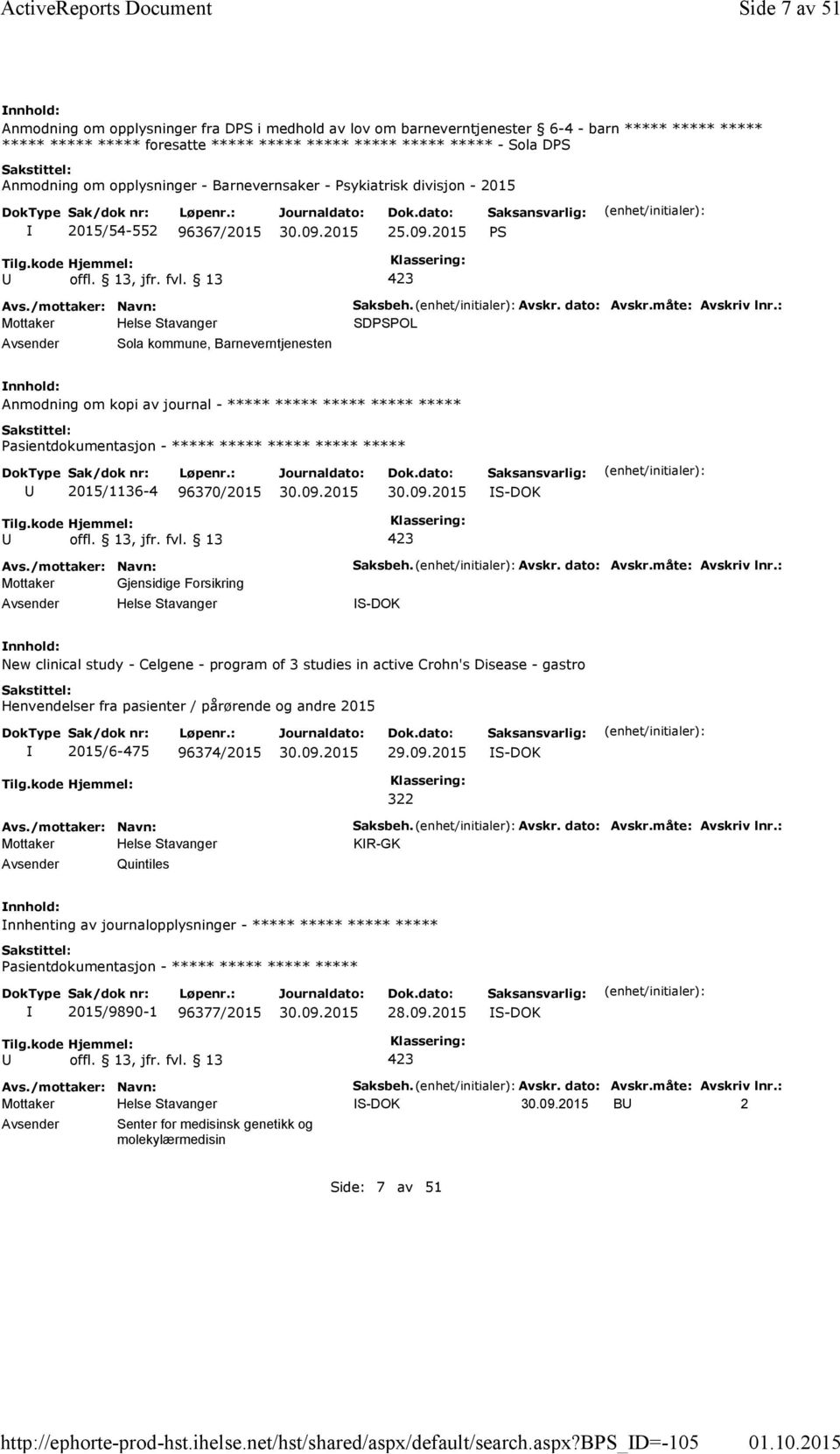 bps_d=-105 Side 7 av 51 Anmodning om opplysninger fra DPS i medhold av lov om barneverntjenester 6-4 - barn foresatte - Sola DPS Anmodning om opplysninger - Barnevernsaker - Psykiatrisk divisjon -