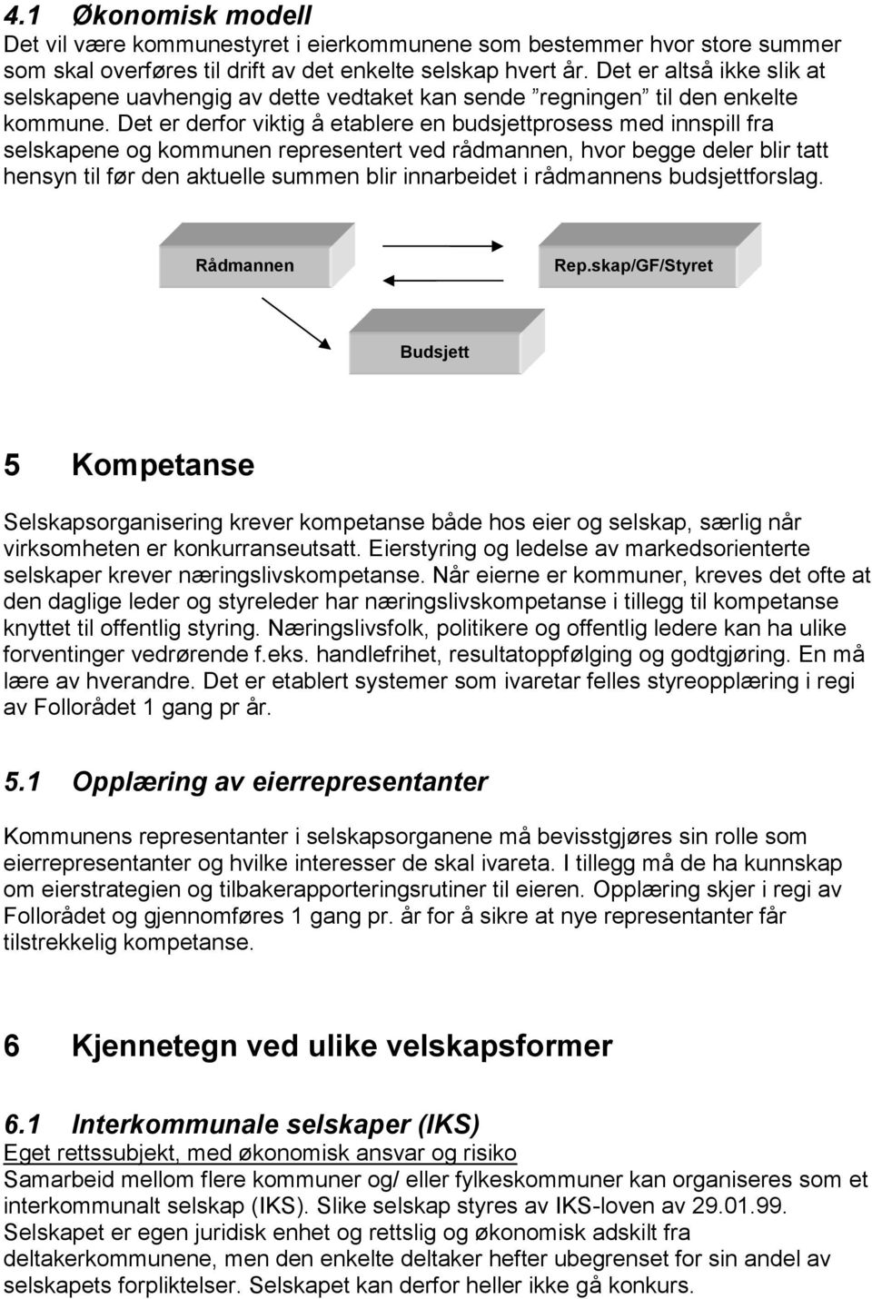 Det er derfor viktig å etablere en budsjettprosess med innspill fra selskapene og kommunen representert ved rådmannen, hvor begge deler blir tatt hensyn til før den aktuelle summen blir innarbeidet i