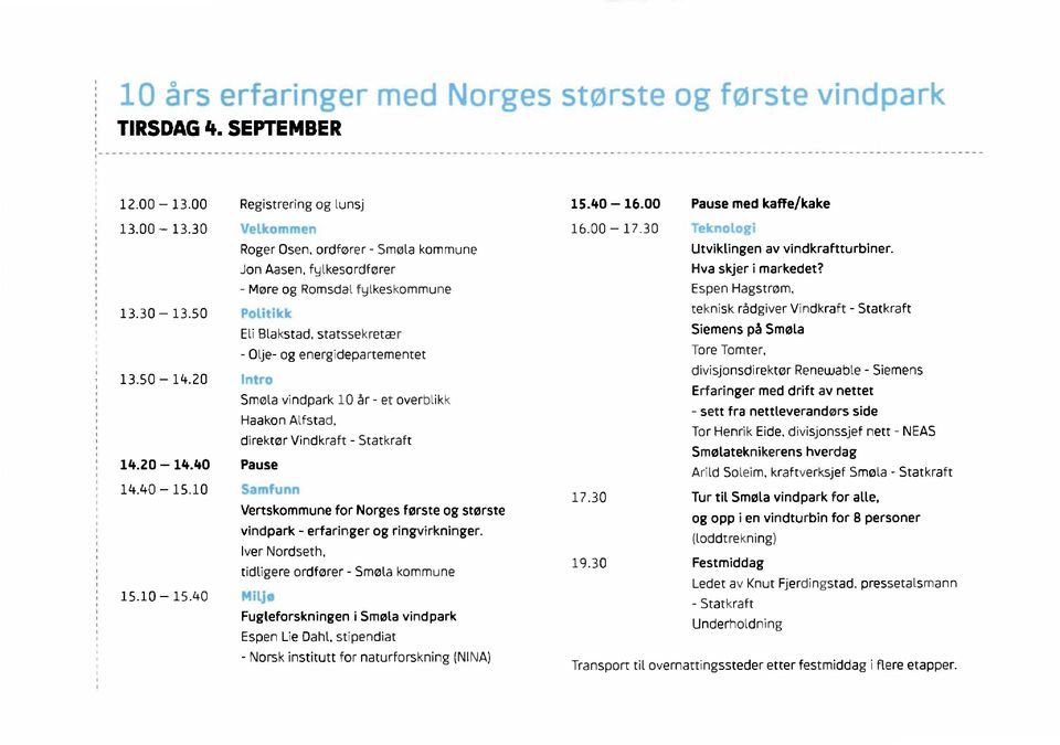 10 Vertskommune for Norges første og største vindpark - erfaringer og ringvirkninger. Iver Nordseth, tidligere ordfører - Smøta kommune 15.10 15.