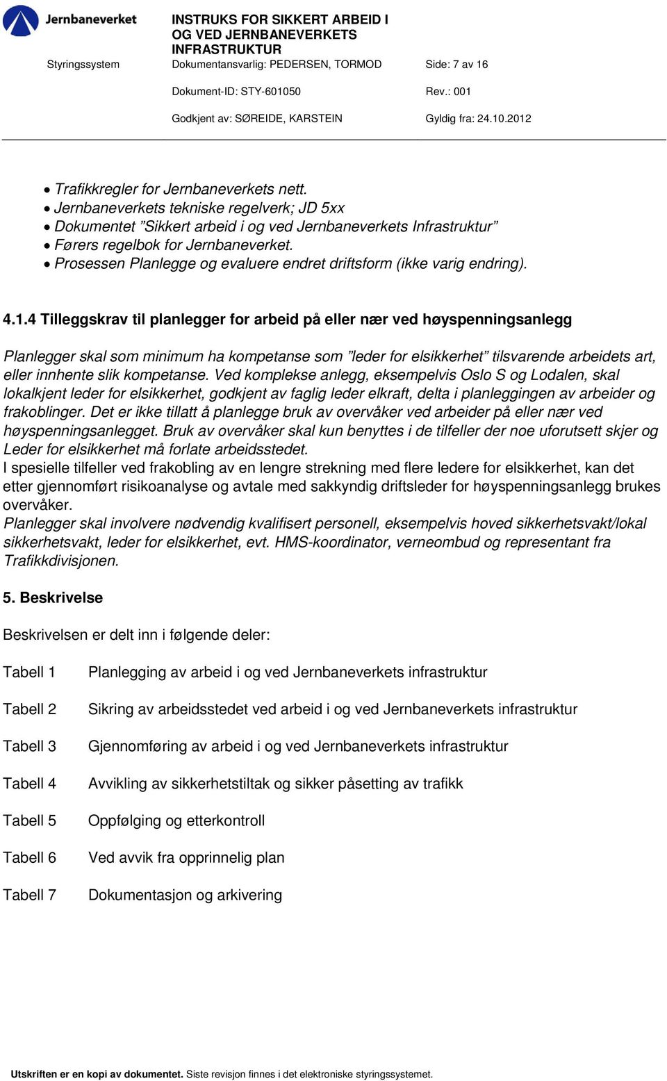 Prosessen Planlegge og evaluere endret driftsform (ikke varig endring). 4.1.