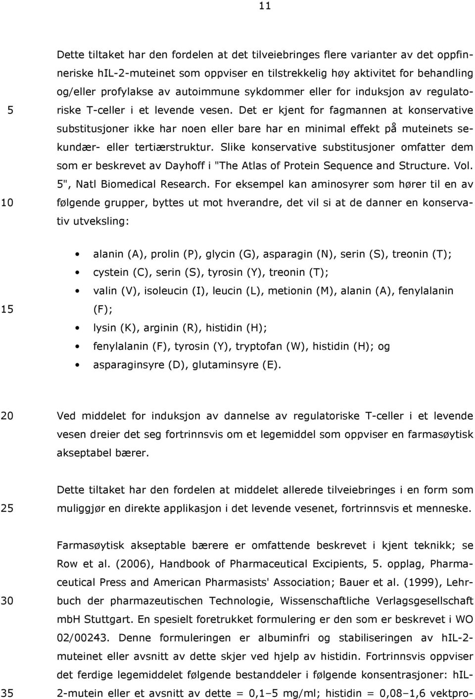 Det er kjent for fagmannen at konservative substitusjoner ikke har noen eller bare har en minimal effekt på muteinets sekundær- eller tertiærstruktur.