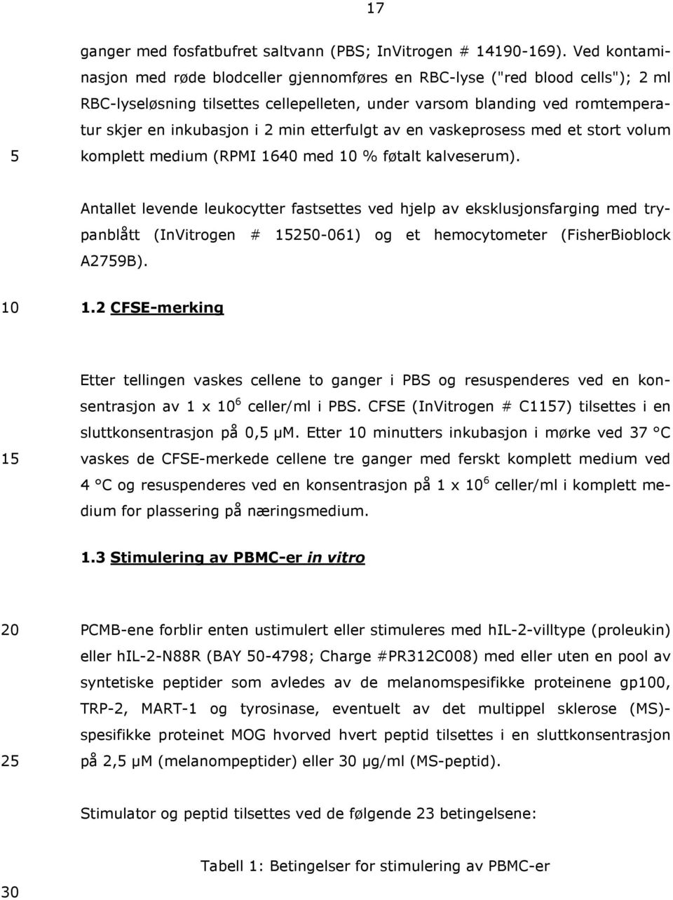 etterfulgt av en vaskeprosess med et stort volum komplett medium (RPMI 1640 med % føtalt kalveserum).