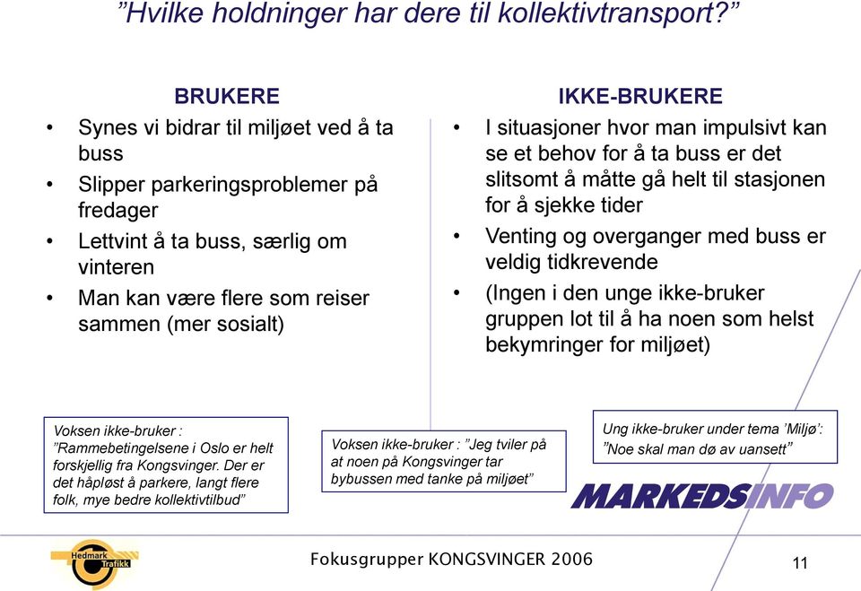 man impulsivt kan se et behov for å ta buss er det slitsomt å måtte gå helt til stasjonen for å sjekke tider Venting og overganger med buss er veldig tidkrevende (Ingen i den unge ikke-bruker gruppen