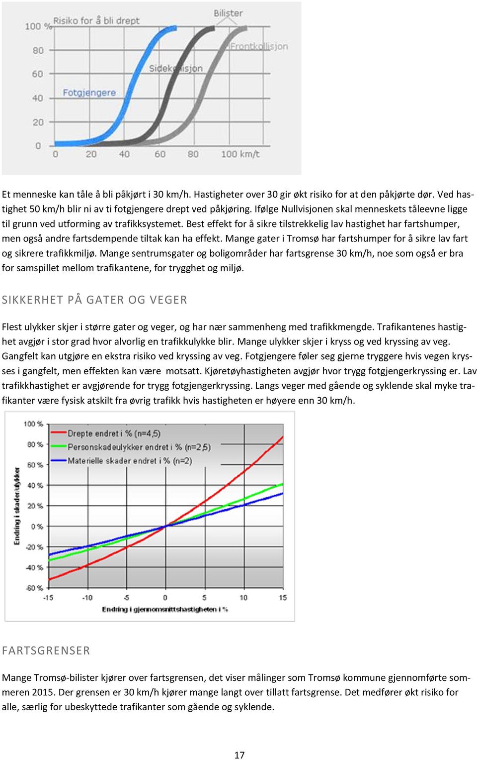 Best effekt for å sikre tilstrekkelig lav hastighet har fartshumper, men også andre fartsdempende tiltak kan ha effekt.