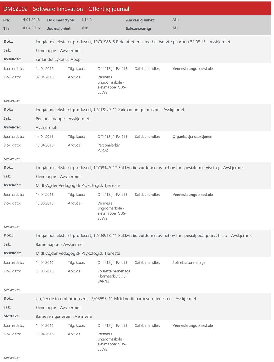 vurdering av behov for spesialundervisning - Elevmappe - Midt-Agder Pedagogisk Psykologisk Tjeneste 15.03.