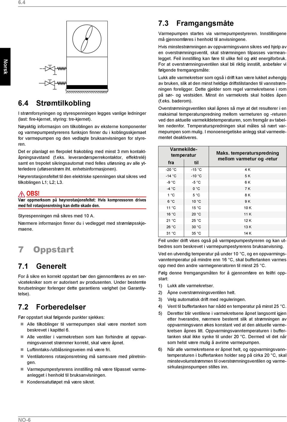 Det er planlagt en flerpolet frakobling med minst 3 mm kontaktåpningsavstand (f.eks.