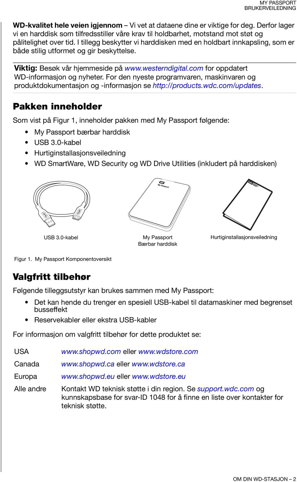 com for oppdatert WD-informasjon og nyheter. For den nyeste programvaren, maskinvaren og produktdokumentasjon og -informasjon se http://products.wdc.com/updates.