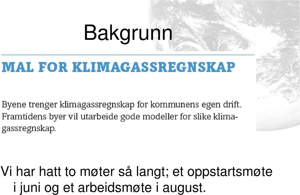 oppstartsmøte i juni