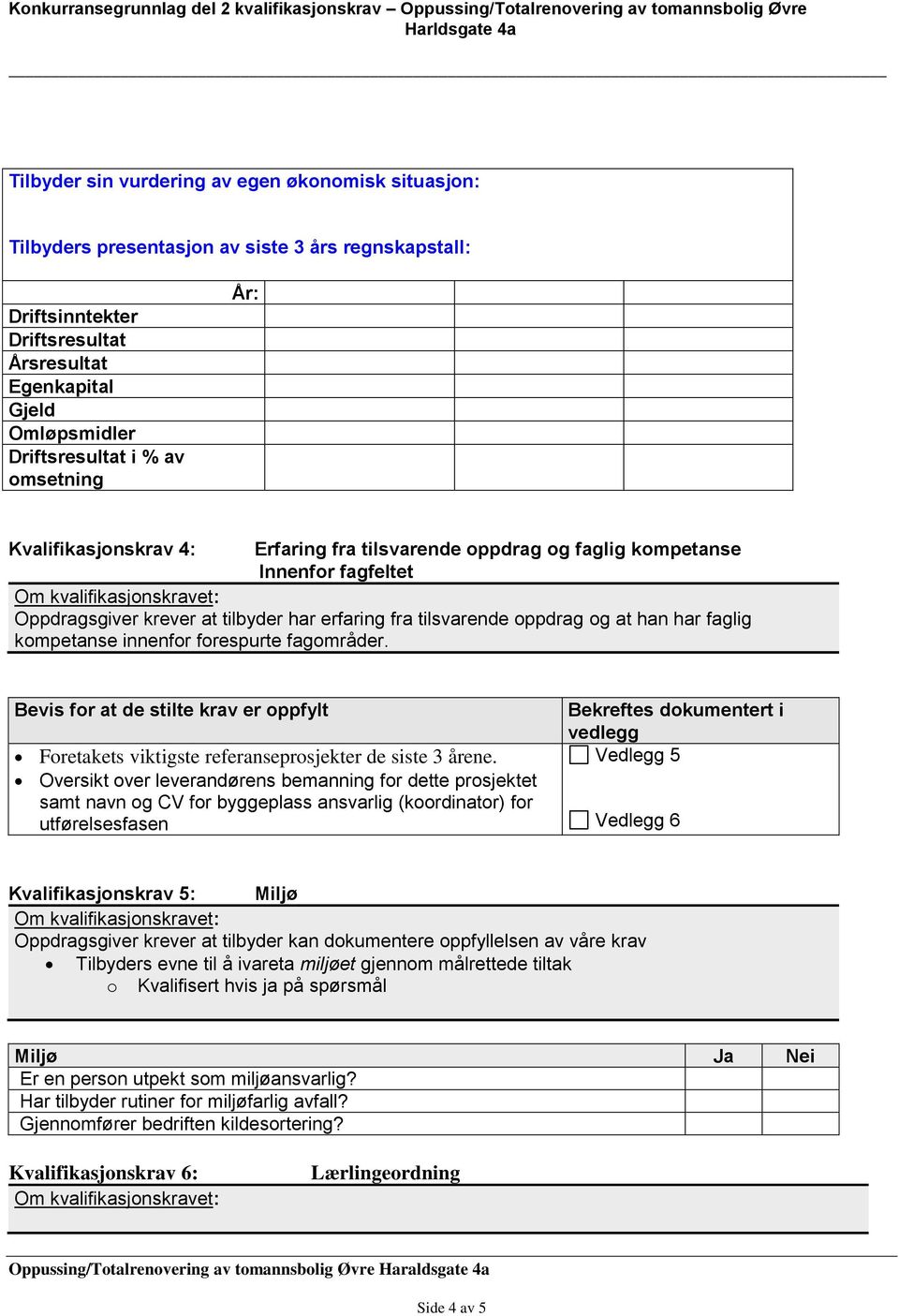 faglig kompetanse innenfor forespurte fagområder. Foretakets viktigste referanseprosjekter de siste 3 årene.