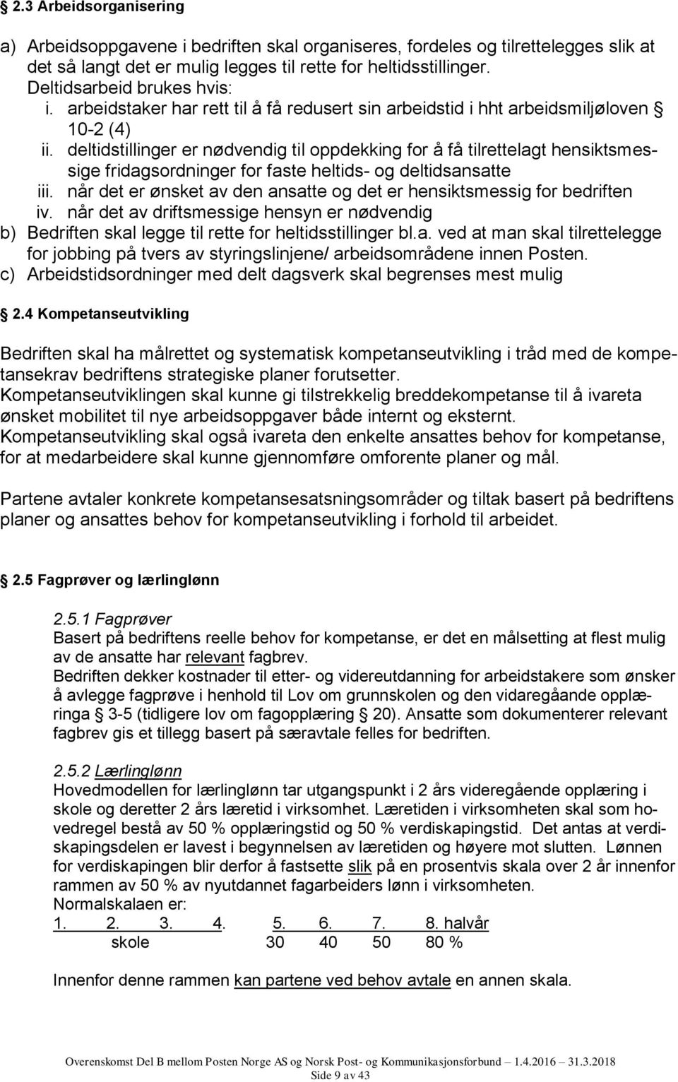 deltidstillinger er nødvendig til oppdekking for å få tilrettelagt hensiktsmessige fridagsordninger for faste heltids- og deltidsansatte iii.