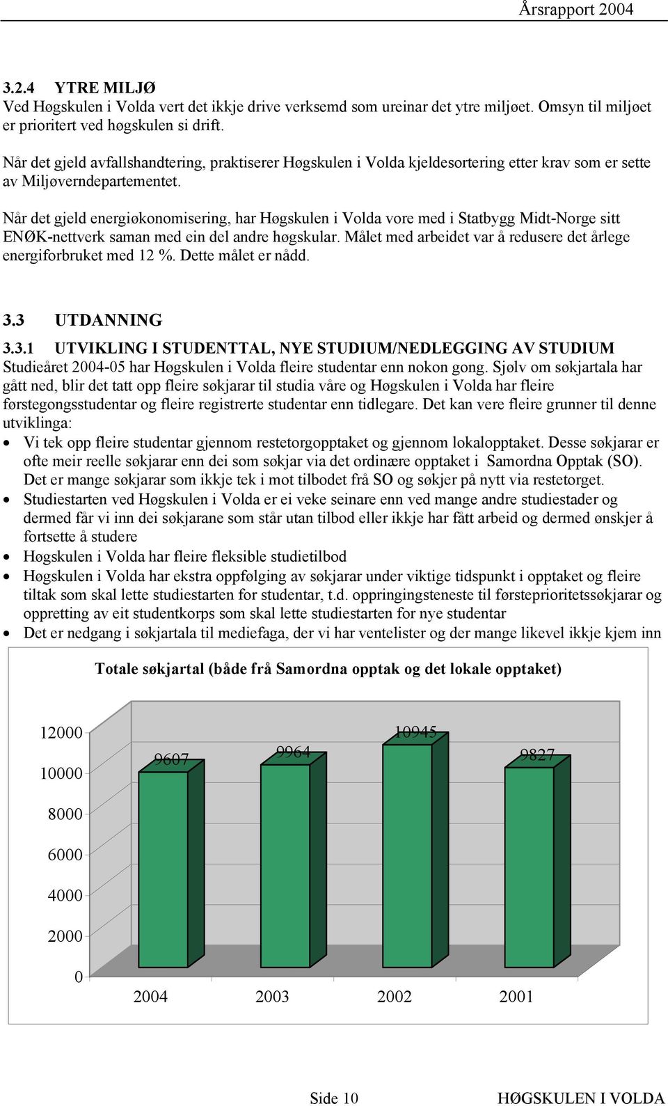 Når det gjeld energiøkonomisering, har Høgskulen i Volda vore med i Statbygg Midt-Norge sitt ENØK-nettverk saman med ein del andre høgskular.