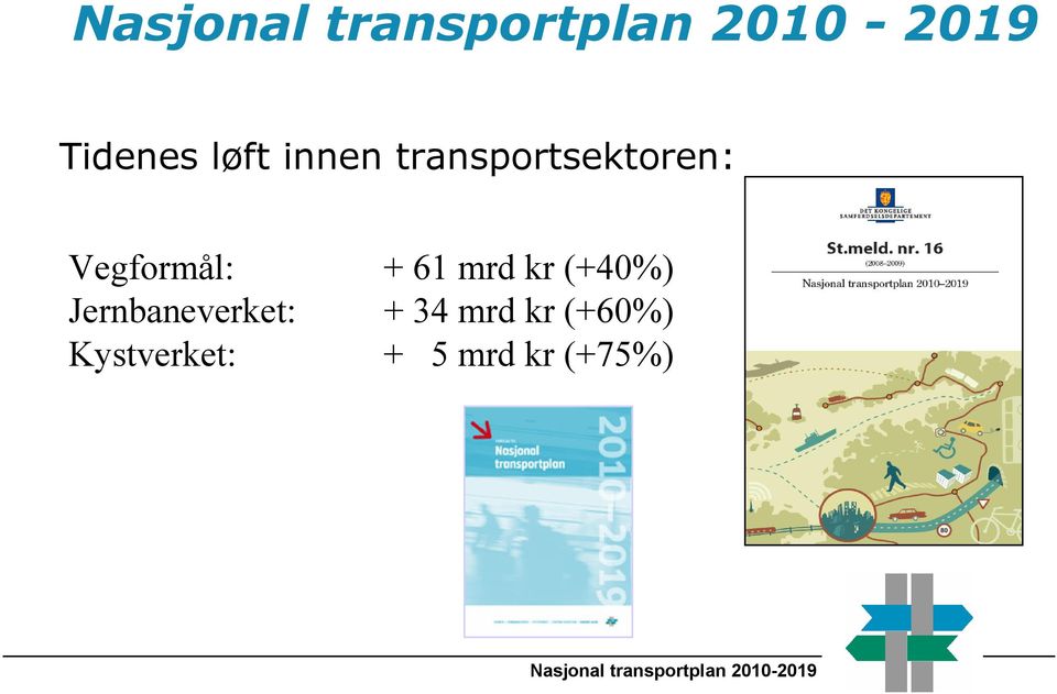 (+40%) Jernbaneverket: + 34 mrd kr (+60%)