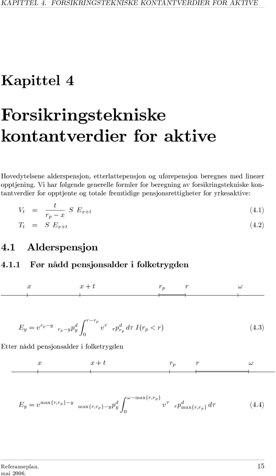 beregnes med lineær opptjening.