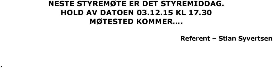 HOLD AV DATOEN 03.12.