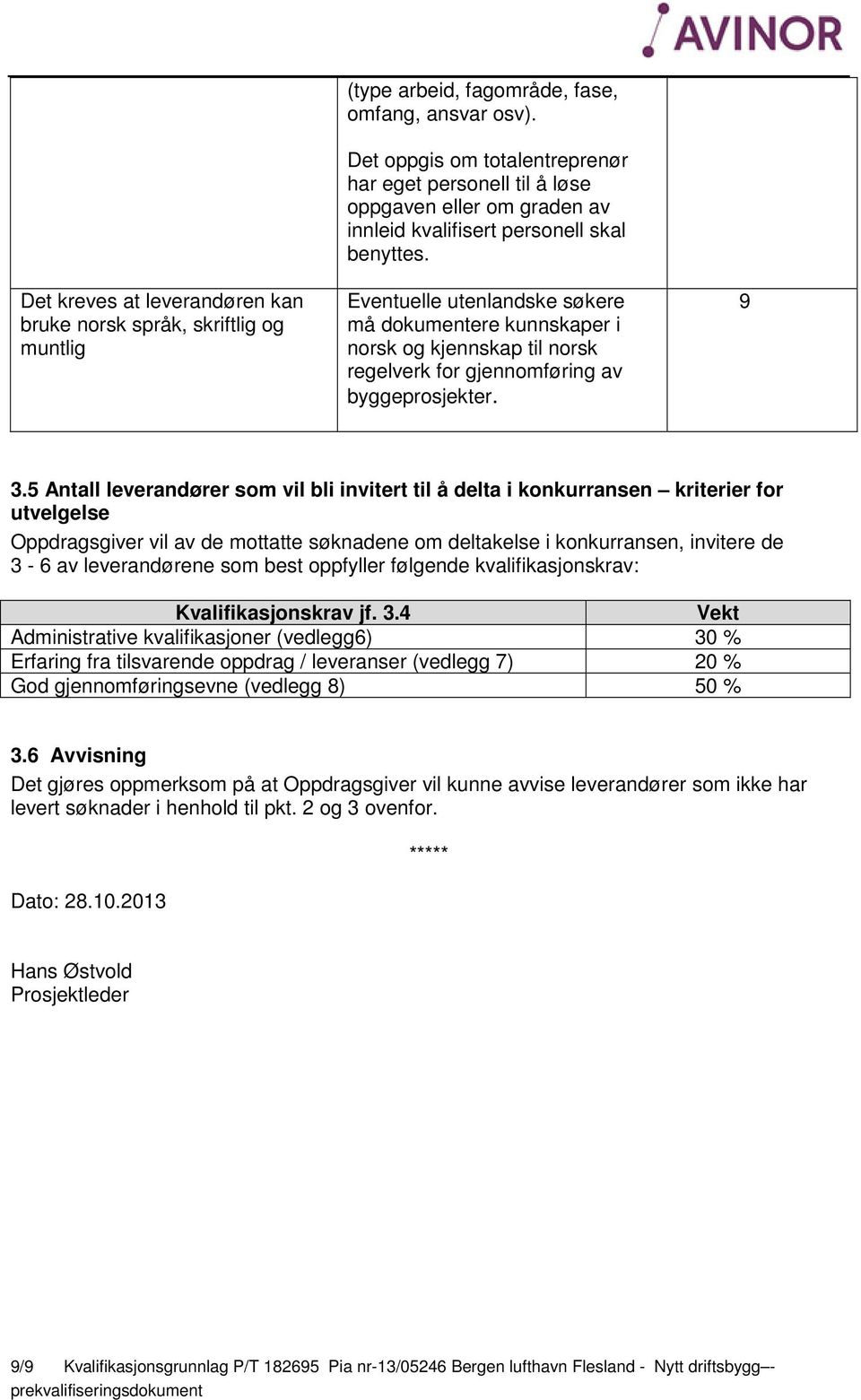 Eventuelle utenlandske søkere må dokumentere kunnskaper i norsk og kjennskap til norsk regelverk for gjennomføring av byggeprosjekter. 9 3.