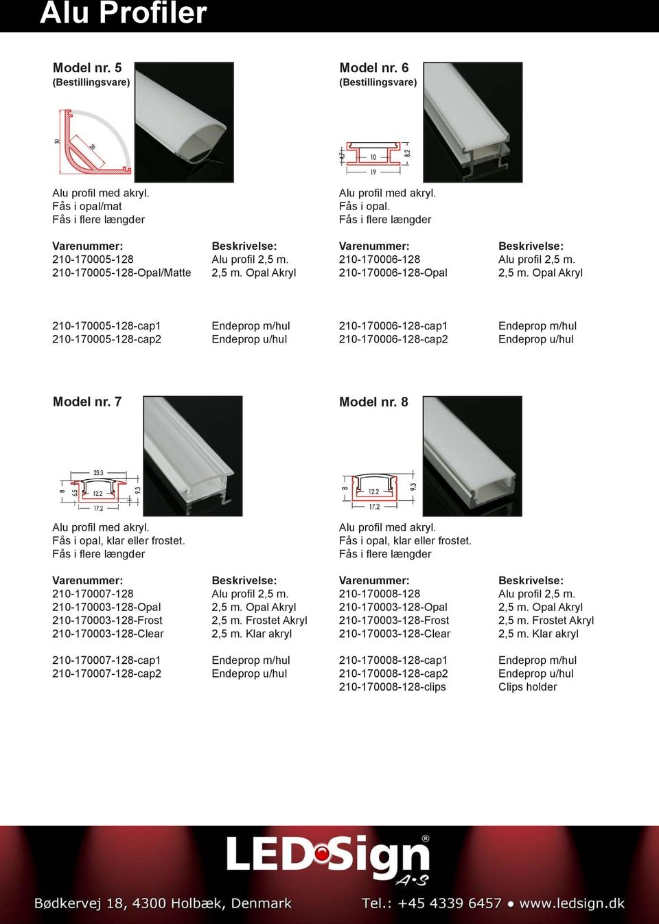 Opal Akryl 210-170005-128-cap1 210-170005-128-cap2 210-170006-128-cap1 210-170006-128-cap2 Model nr. 7 Model nr.