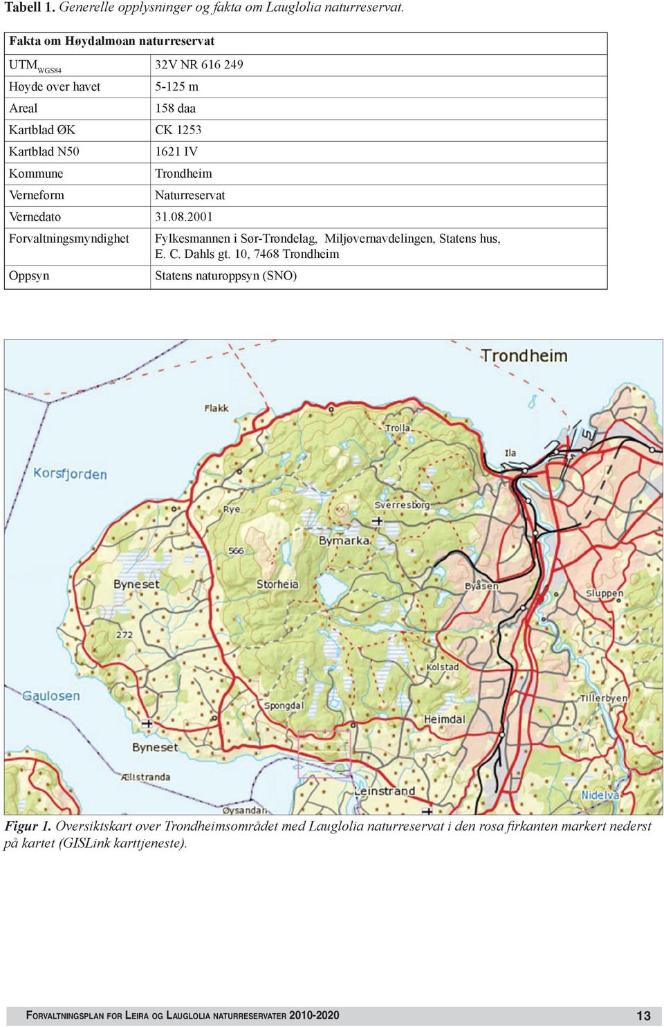 Kommune Trondheim Verneform Naturreservat Vernedato 31.08.