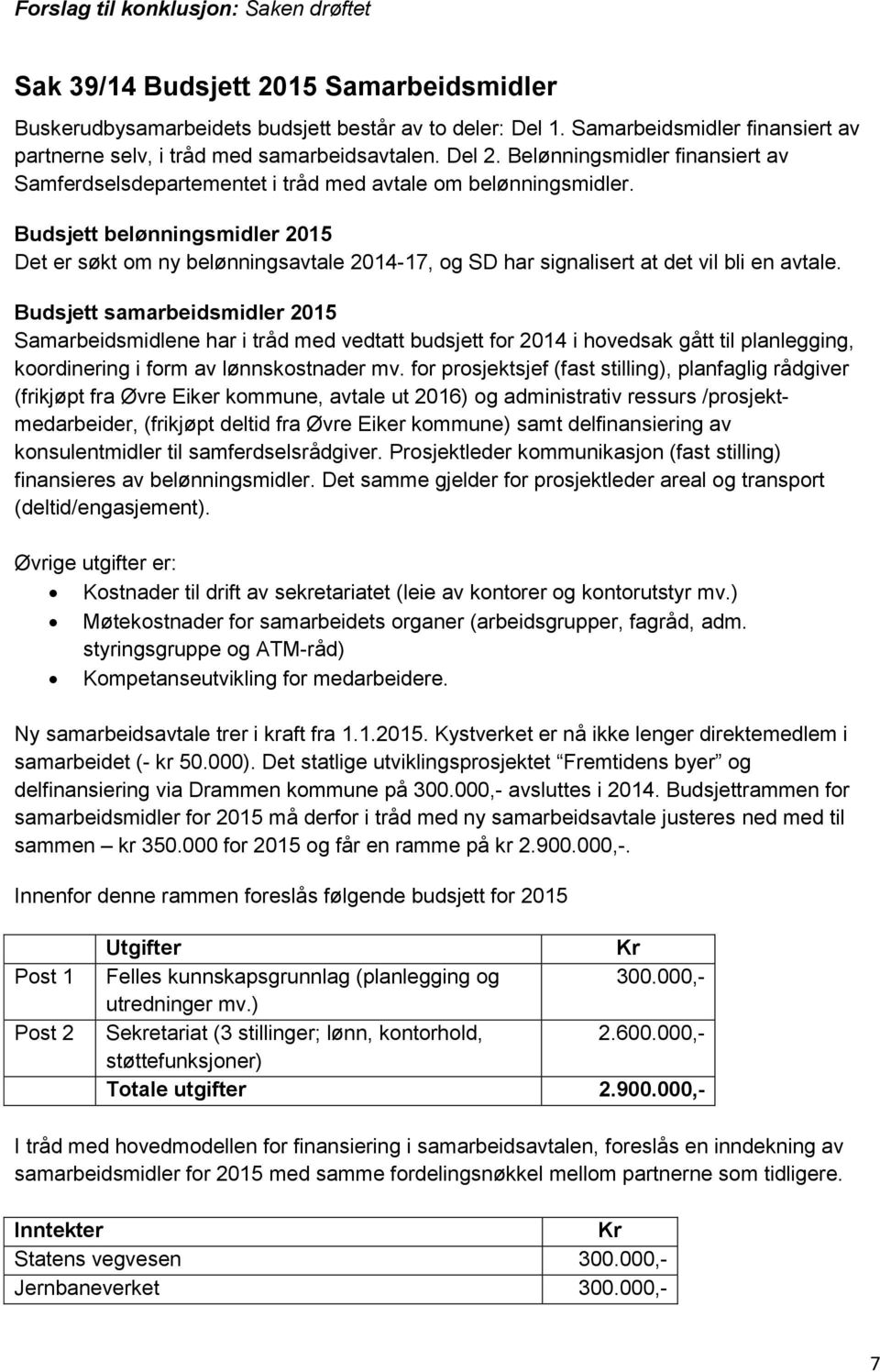 Budsjett belønningsmidler 2015 Det er søkt om ny belønningsavtale 2014-17, og SD har signalisert at det vil bli en avtale.