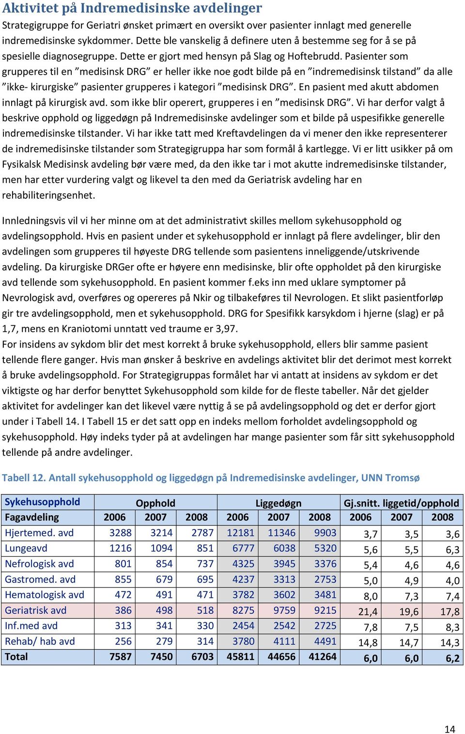 Pasienter som grupperes til en medisinsk DRG er heller ikke noe godt bilde på en indremedisinsk tilstand da alle ikke kirurgiske pasienter grupperes i kategori medisinsk DRG.