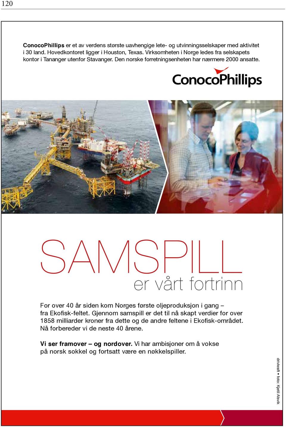 SAMSPILL er vårt fortrinn For over 40 år siden kom Norges første oljeproduksjon i gang fra Ekofi sk-feltet.